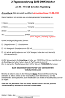Anmeldung 3-Tagestour Schotten