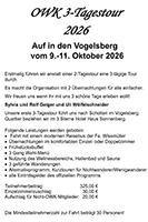 Ausschreibung zur OWK 3-Tagestour